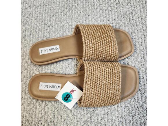 Steve Madden Daphnee Women's Slide Sandals with Woven Strap Size 8 MWT - Picture 6 of 9